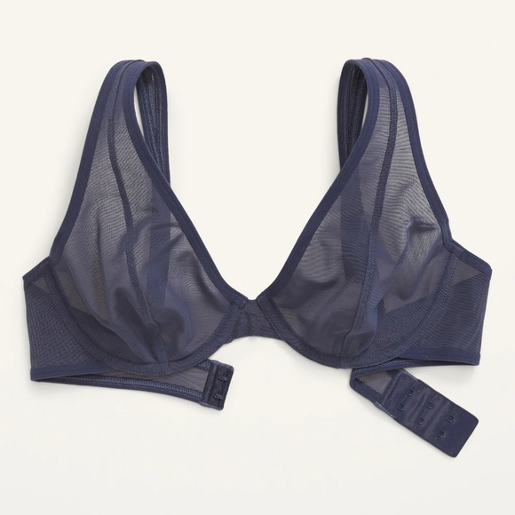 Mesh Unlined Underwire Plunge Bra, Size 40DD - Picture 5 of 8